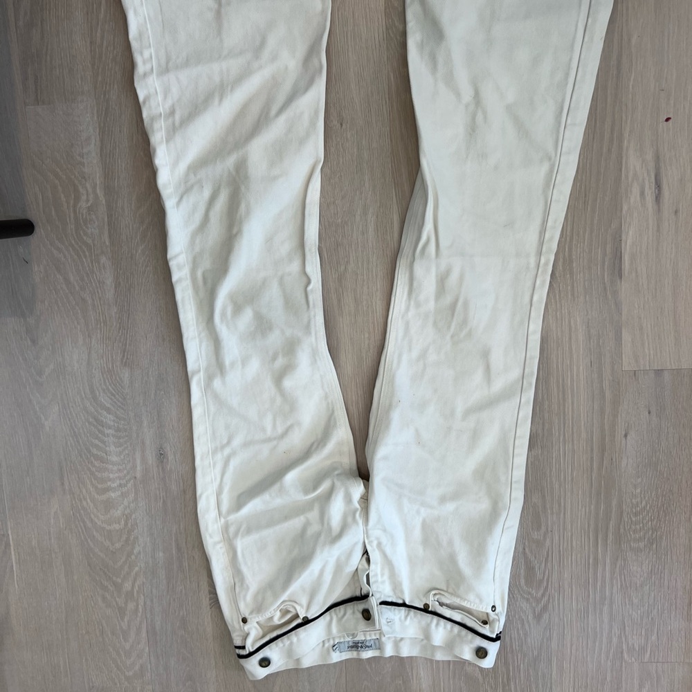 YSL white flared jeans